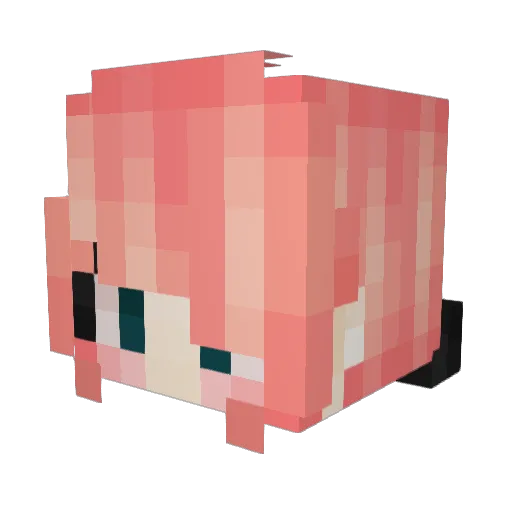 Milsani Minecraft avatar head, 3D render