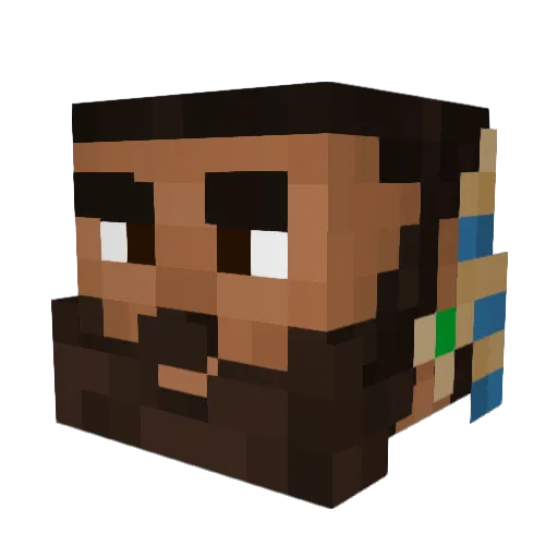 Milsen Minecraft avatar head, 3D render