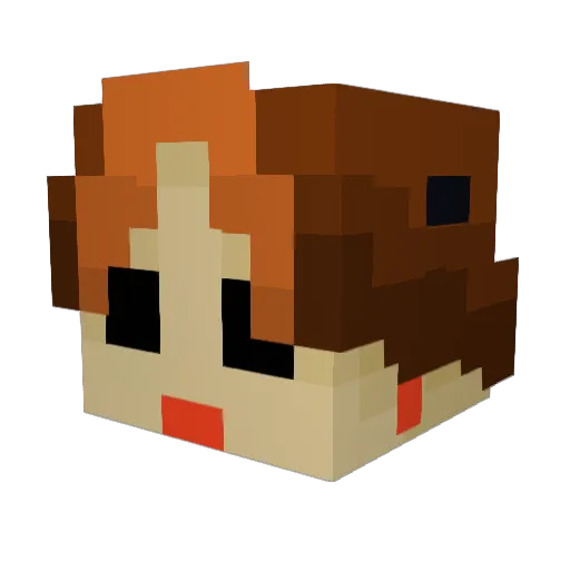Milsh4ke Minecraft avatar head, 3D render