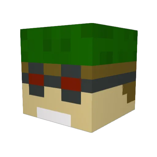 Miltonwest Minecraft avatar head, 3D render