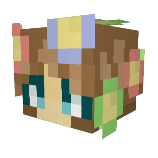 Milu14 Minecraft avatar head, 3D render