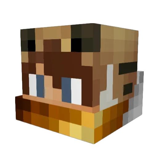Miluan Minecraft avatar head, 3D render