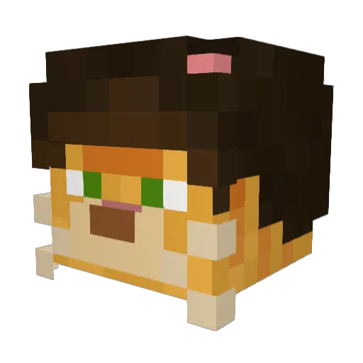 Miluoya Minecraft avatar head, 3D render