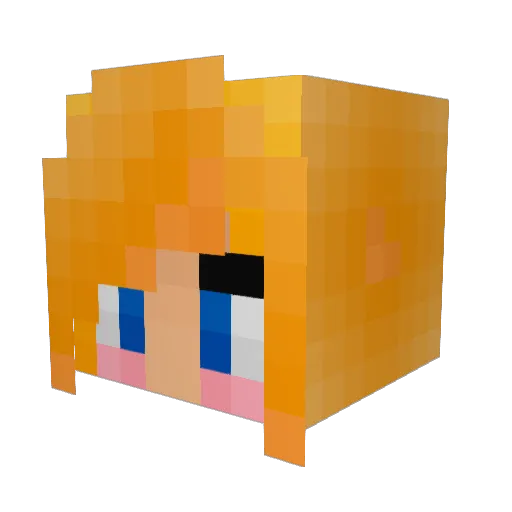 Milusa Minecraft avatar head, 3D render