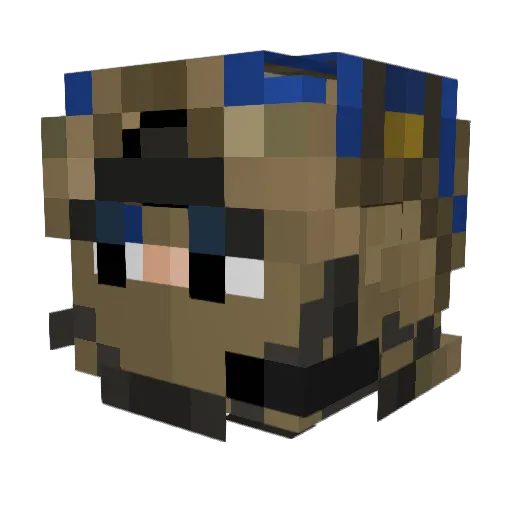 Milutotz Minecraft avatar head, 3D render
