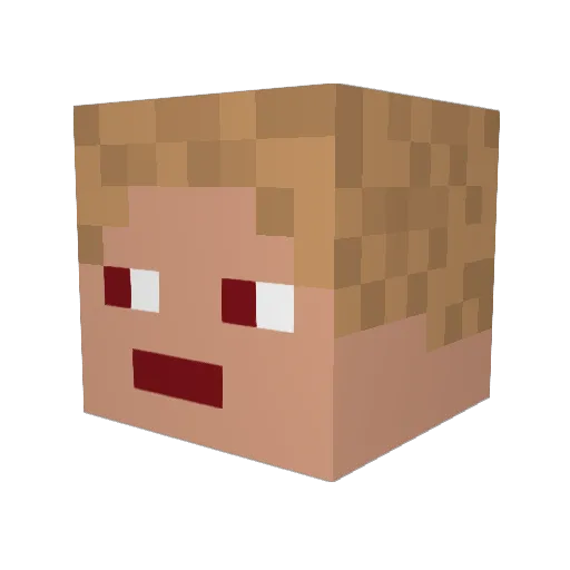 MilxPlays Minecraft avatar head, 3D render