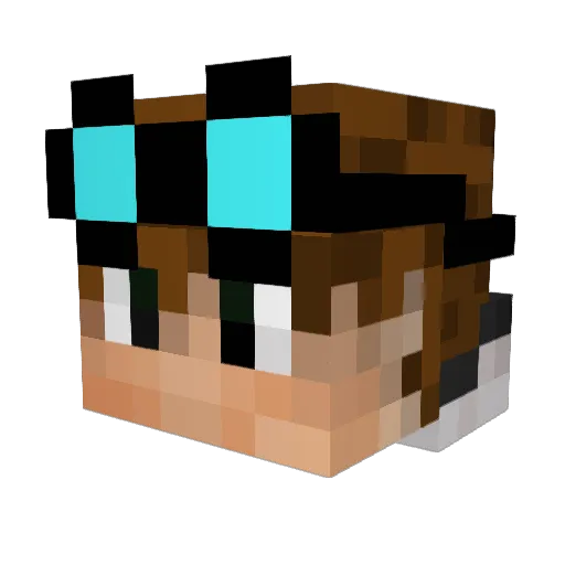 Milyos Minecraft avatar head, 3D render
