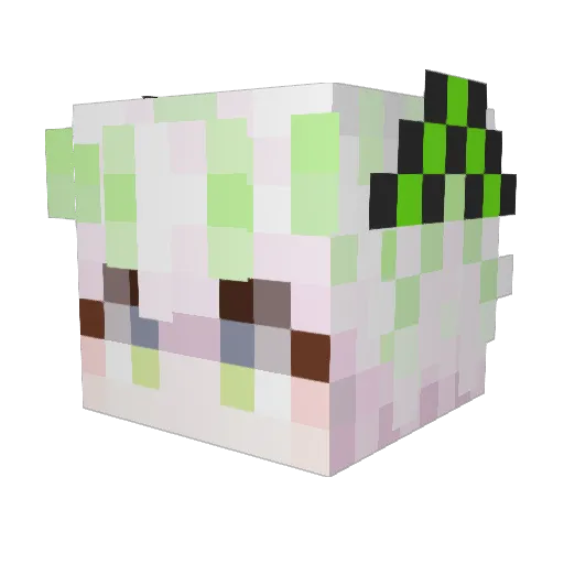 Milyynya Minecraft avatar head, 3D render