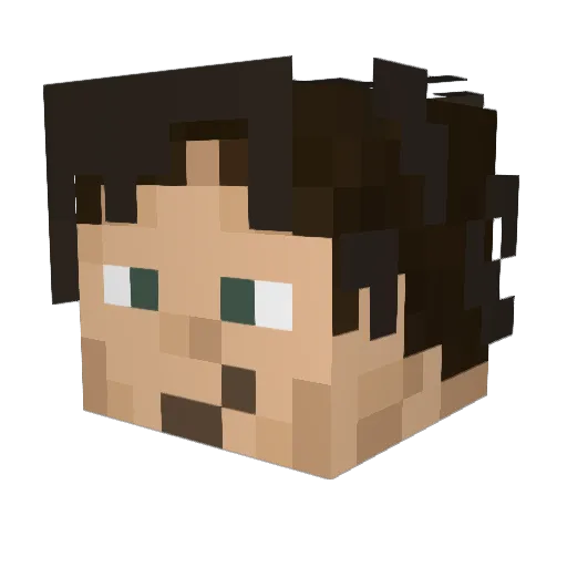 Mimbly Minecraft avatar head, 3D render