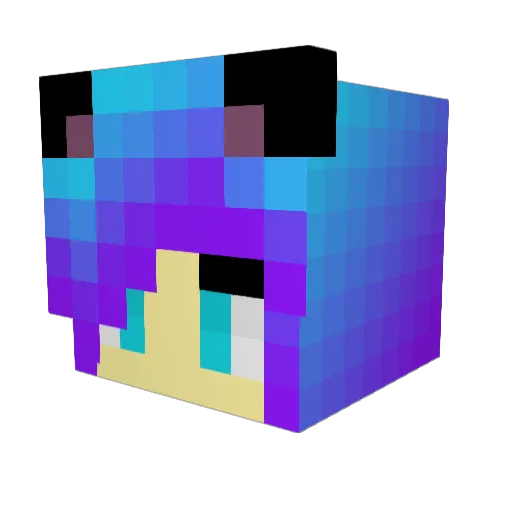 Mimi02 Minecraft avatar head, 3D render