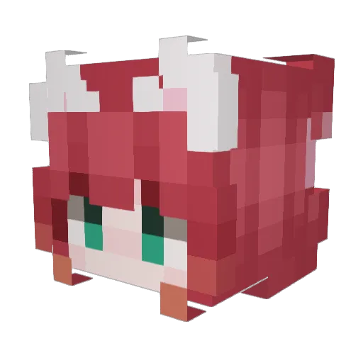 MimiChan Minecraft avatar head, 3D render