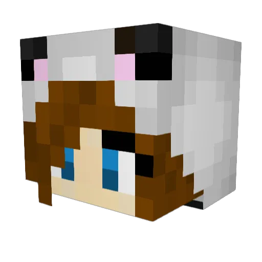 Mimi_puppy Minecraft avatar head, 3D render