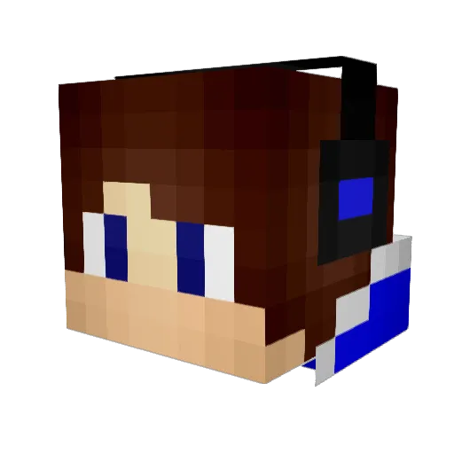 Mimics Minecraft avatar head, 3D render