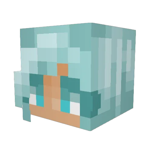 Mimikasama Minecraft avatar head, 3D render