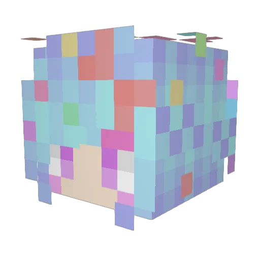 Mimikouu Minecraft avatar head, 3D render