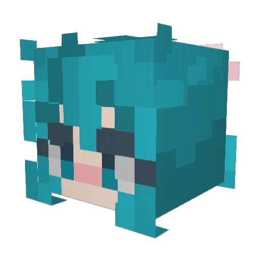 Mimimili Minecraft avatar head, 3D render