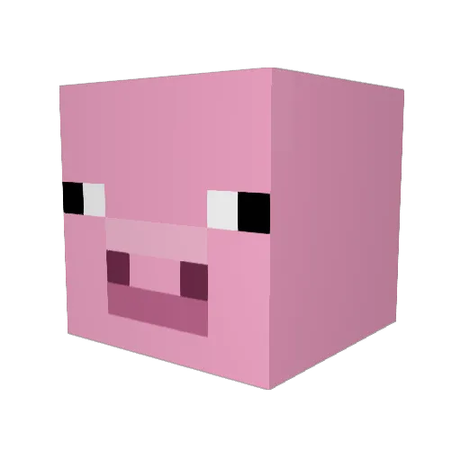 Mimimimimimimimi Minecraft avatar head, 3D render