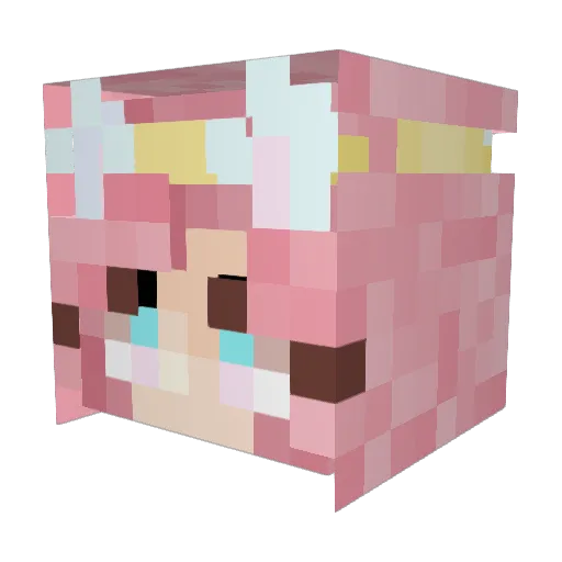 Mimissme Minecraft avatar head, 3D render