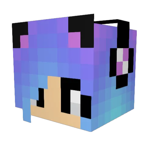 Mimma Minecraft avatar head, 3D render