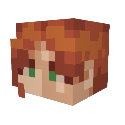 Mimmizen Minecraft avatar head, 3D render