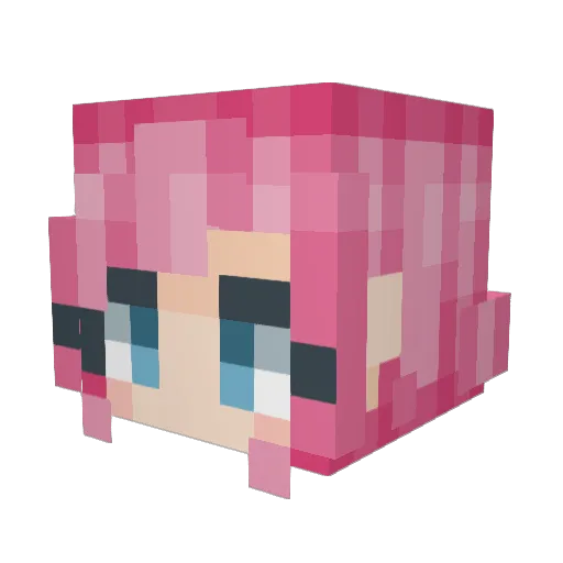 Mimosina Minecraft avatar head, 3D render