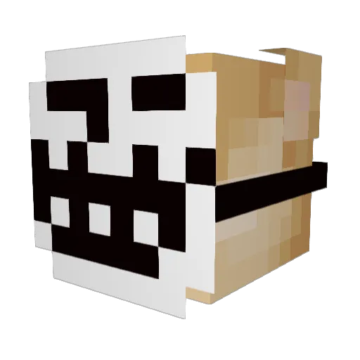 Mimuless Minecraft avatar head, 3D render
