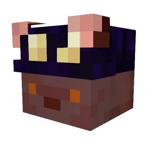 MinFou Minecraft avatar head, 3D render