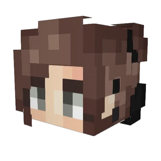 MinMinaMi Minecraft avatar head, 3D render
