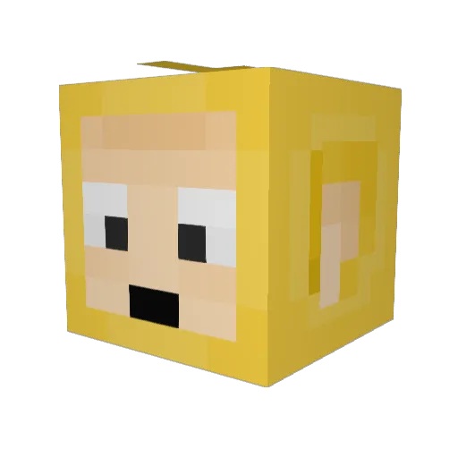 Min_Rob Minecraft avatar head, 3D render