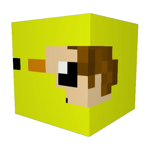 Min_Tata Minecraft avatar head, 3D render
