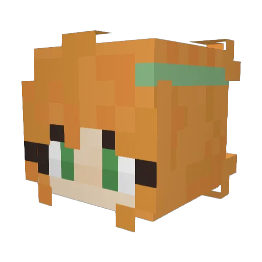 Min_the_Fox Minecraft avatar head, 3D render