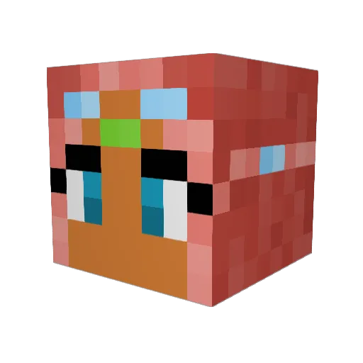 MinaMonkey Minecraft avatar head, 3D render
