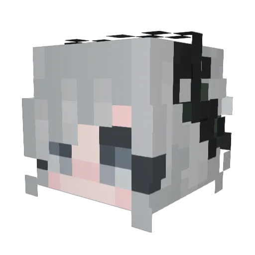 MinaSummer Minecraft avatar head, 3D render