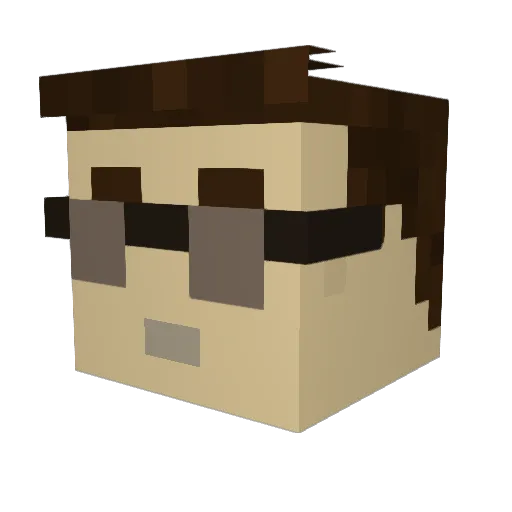 MinaTribble Minecraft avatar head, 3D render