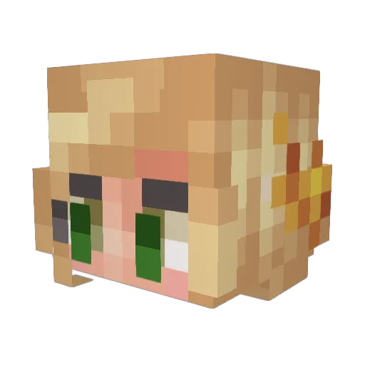 Mina_He Minecraft avatar head, 3D render