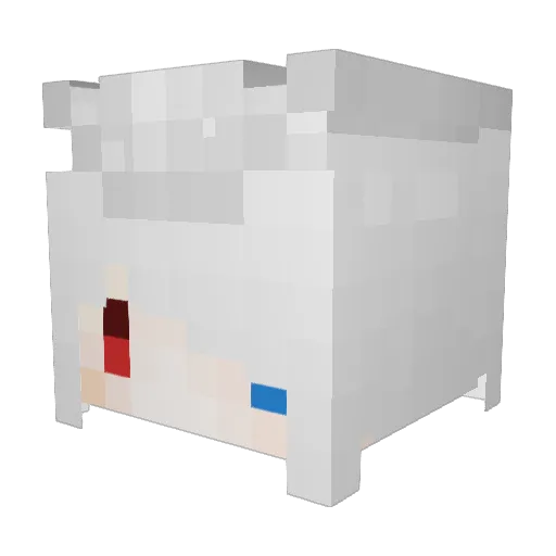Mina_sheep Minecraft avatar head, 3D render