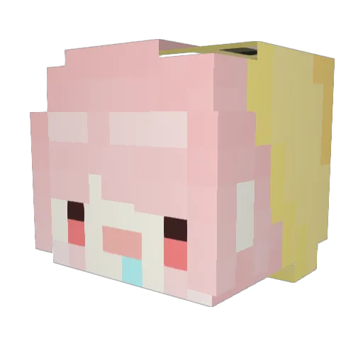 MinaiQQ Minecraft avatar head, 3D render