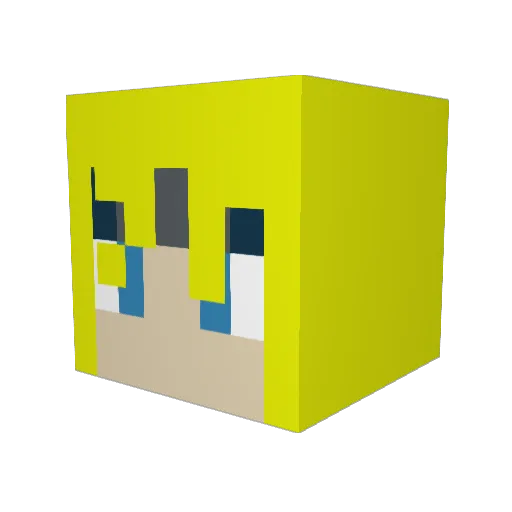 Minaito Minecraft avatar head, 3D render