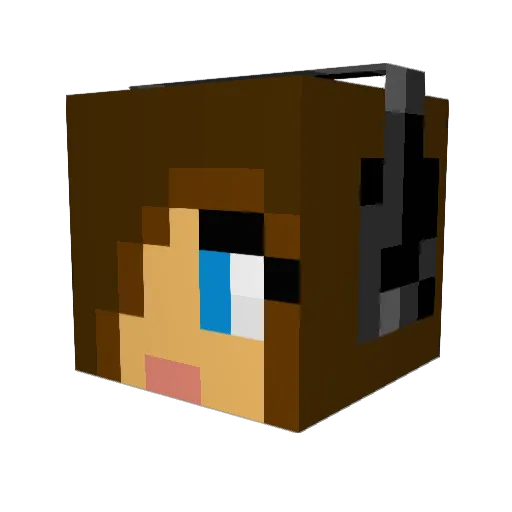 Minalia Minecraft avatar head, 3D render