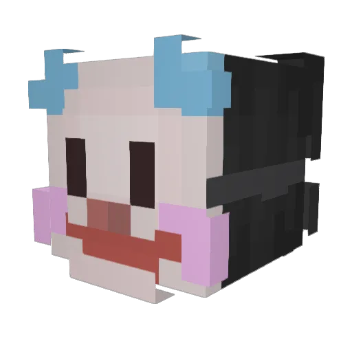 Minallic Minecraft avatar head, 3D render