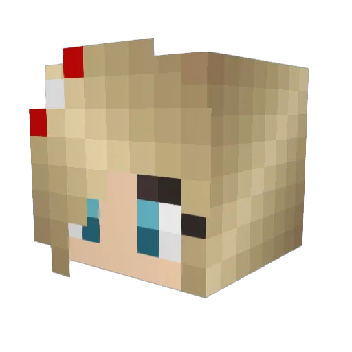 Minasae Minecraft avatar head, 3D render