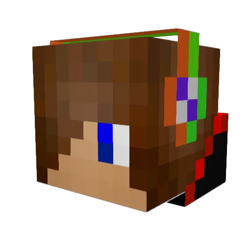 Minataru Minecraft avatar head, 3D render