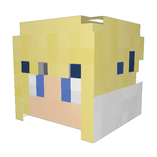 Minato0910 Minecraft avatar head, 3D render