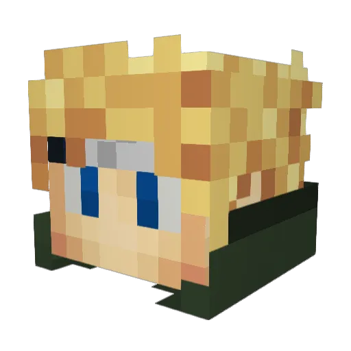 Minato1255 Minecraft avatar head, 3D render