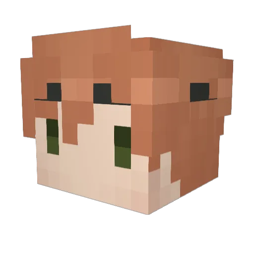 Minato125 Minecraft avatar head, 3D render