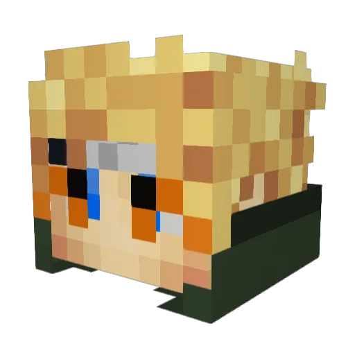 Minato27 Minecraft avatar head, 3D render