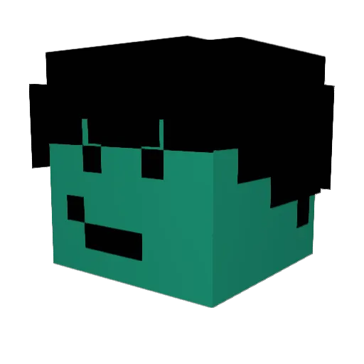 Minato528 Minecraft avatar head, 3D render