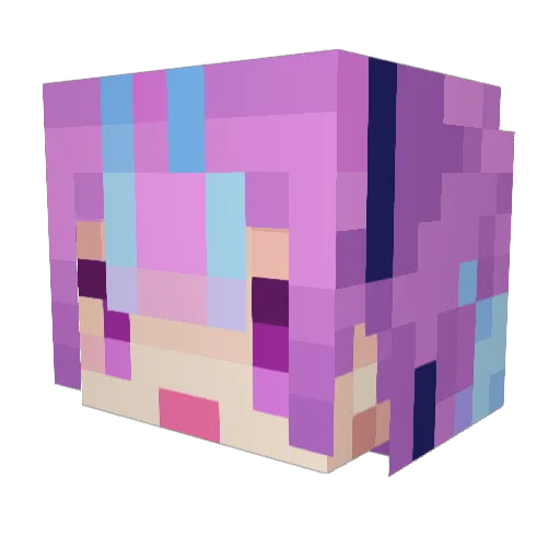 MinatoAquaKawaii Minecraft avatar head, 3D render