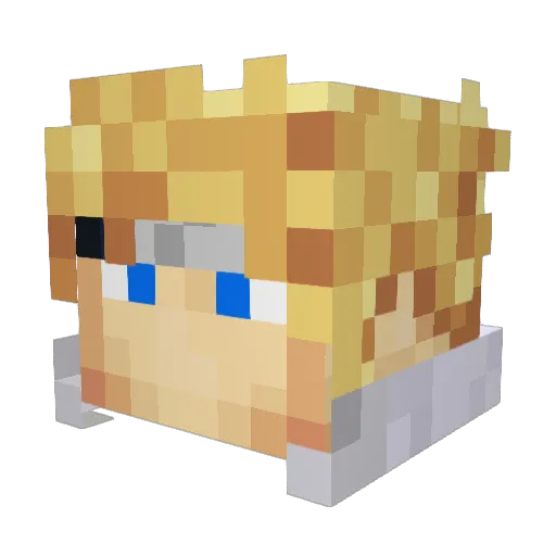MinatoWRLD Minecraft avatar head, 3D render