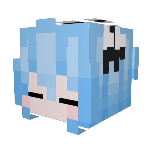 MinatoaquaMea Minecraft avatar head, 3D render